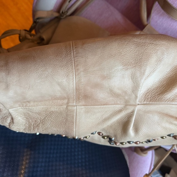 Free People/We The Free Studded Tan Leather Savoy Crossbody Bag Real Leather - Picture 7 of 13